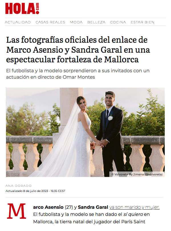 hola.com – marco asensio and sandra garal